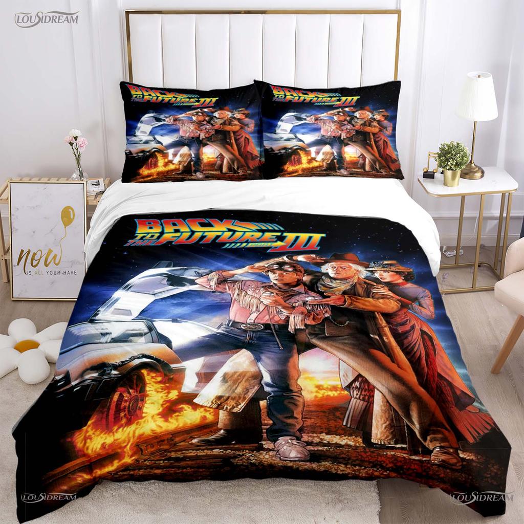 Regreso Al Futuro Ropa de Cama para Todas las Estaciones Funda Nórdica Relleno Juegos de Cama Funda de Colcha Suave y Fundas de Almohada Individual/Doble/Queen/King