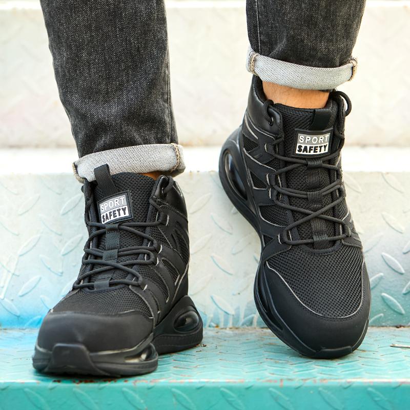 Outdoors Indestructible Shoes Work Boots Steel Toe Shoes Men Safety Boots Anti-Smash Anti Puncture Industrial Shoes Non-Slip