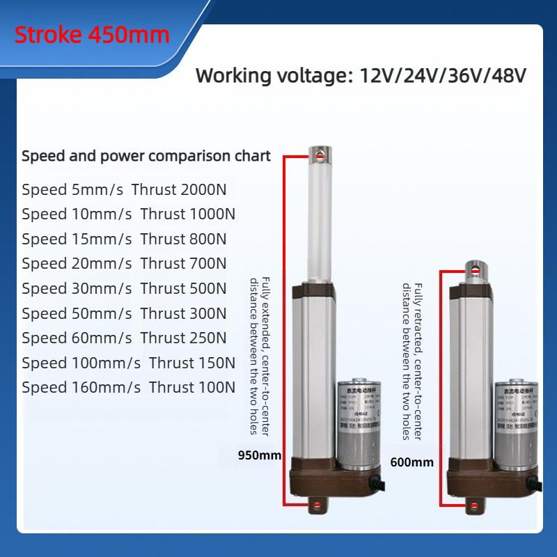 IP66 2000N Small Lifter DC Push Rod Rain Proof Electric Linear Actuator Low Noise High Thrust Telescopic Rod
