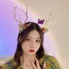 Christmas Deer Horn Headbands Flower Cosplay Korean Style Hairbands Women Luminous Hair Hoops Elk Christmas Antler Headbands