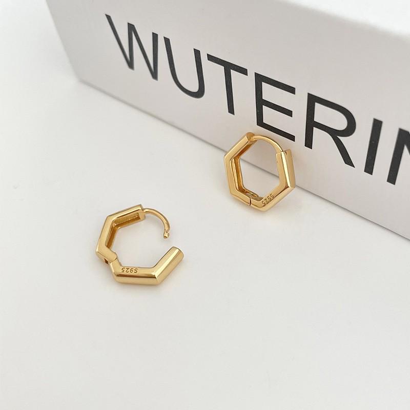 

Корейские серьги-пусеты из стерлингового серебра 925 пробы в форме ромба - Уникальный, простой дизайн для женщин, тренд лета 2022 925 Silver