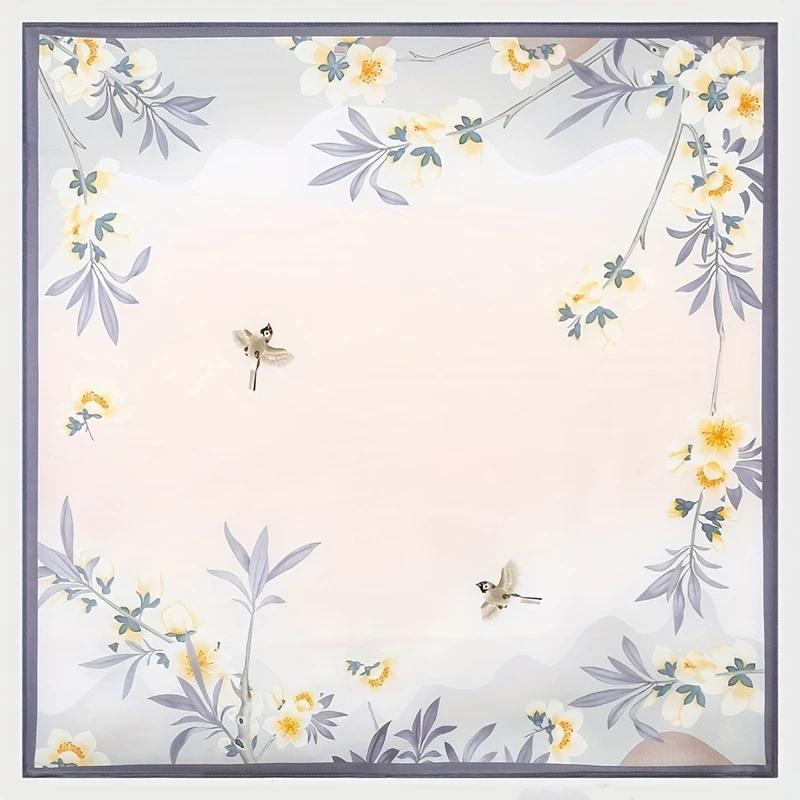 2025 Fashion 100% Real Silk Scarf 70cm Square Bandelet Women's Silk Temperament Small Scarf Neck Decorative Wrap Printed Scarves
