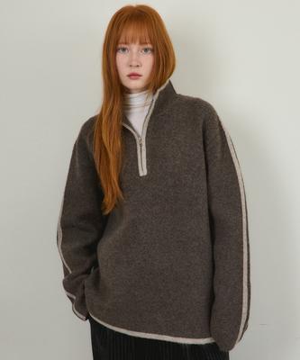 Wednesday Oasis For Woman W/Always Aran Brushed Half Zip Knit 2 Colors