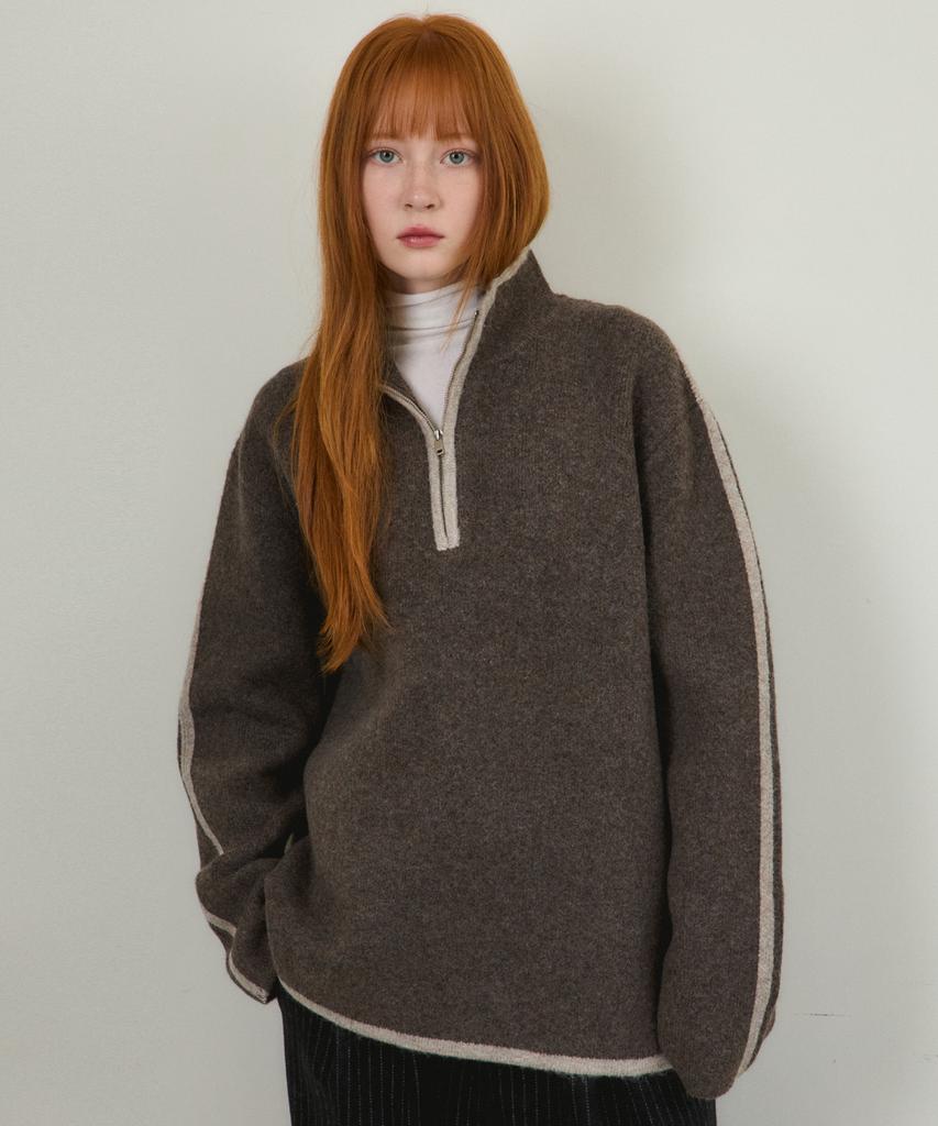 Wednesday Oasis For Woman W/Always Aran Brushed Half Zip Knit 2 Colors