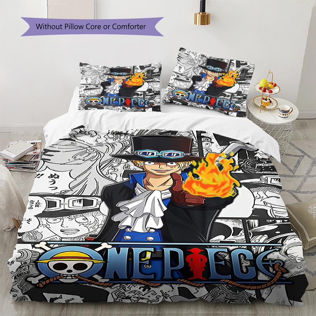 One Piece Pattern Bedding Quilt Set Quilt Cover Pillowcase Home Birthday Gift(1 * Duvet Cover + 2 * Pillowcase, Without Core)