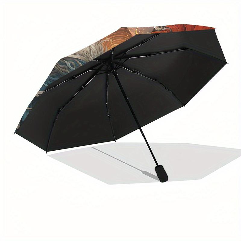 Yin Yang Dragons: A Symbol of Balance and HarmonyUmbrella, Portable 3-Fold Compact Umbrella for Men & Women Gift
