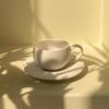 Vintage Mattes Keramik Kaffee Tasse und Untertasse Set