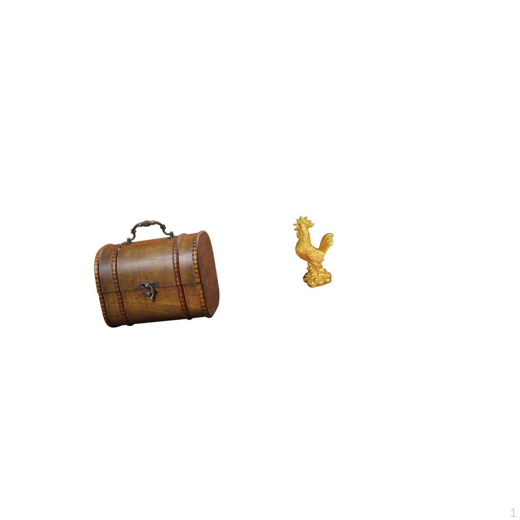 Wooden Jewelry Box Organizer Treasure Chest Vintage Design Decorative Storage Trinket for