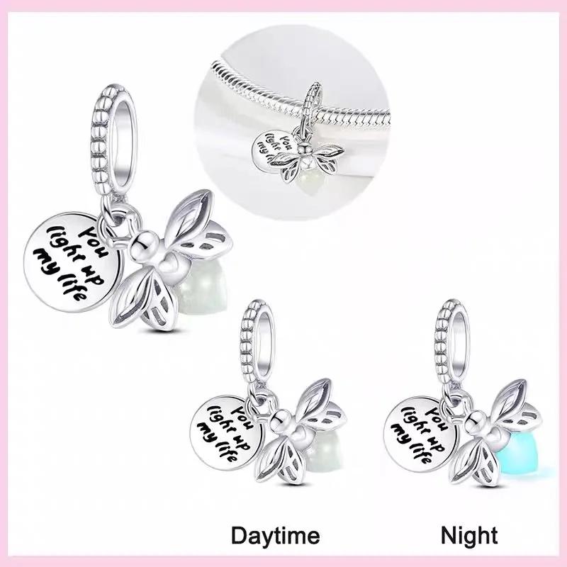 Silver 925 Deep Sea Octopus Firely Shape Charm Bead Fit Original Bracelet Pendant Beads DIY for Women Jewelry Gift