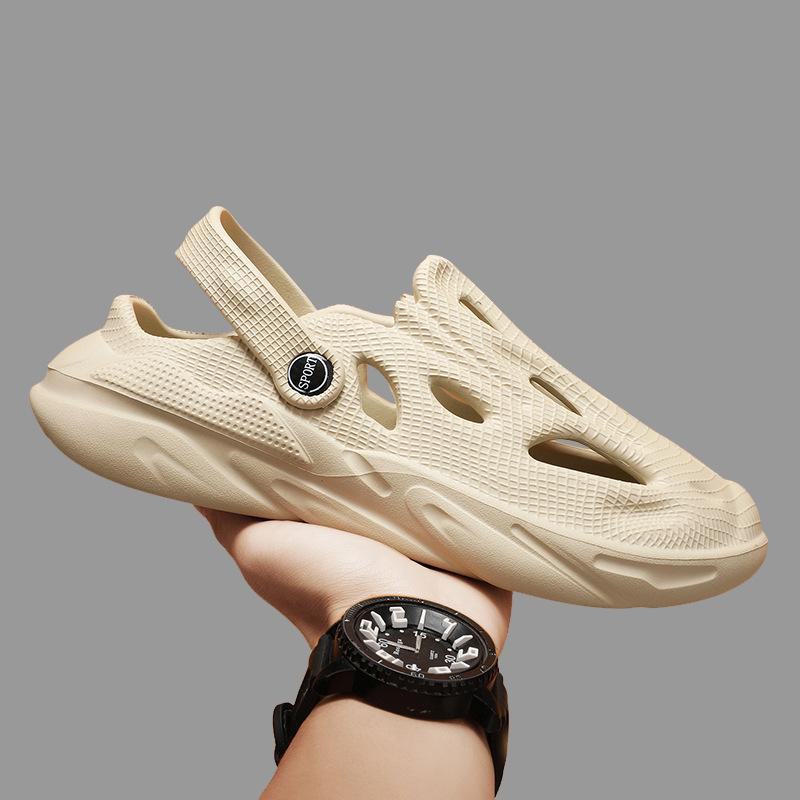 Men's Trendy Summer Coconut Hole Sandals: Outdoor Hollow Beach Slippers