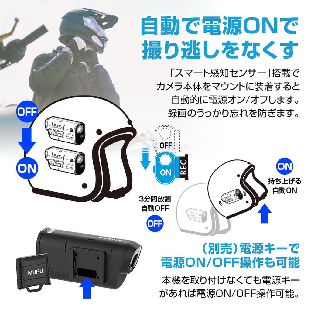 Maxwin Motorcycle Dash Dual Front and Rear Simultaneous Helmet 2 Full Cam, Cameras, Recording, Mount, Bicycle, WiFi, Megapixels, HD, IP66, 3100mAh,