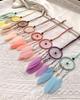 Bohemian Dream Catcher Wind Chime Pendant with Rice Beads - 5cm Wide, Southeast Asian Ethnic Style for Car Decoration.