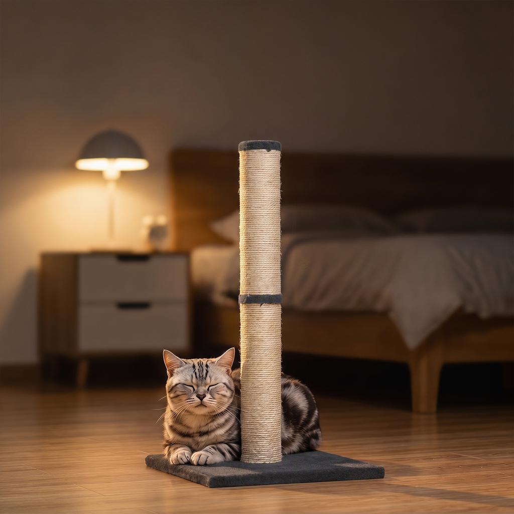Cat Scratching Post, 80cm Tall Lightweight Claw Scratcher, Dark Grey