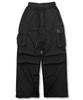 Damiswi Matte Glossy Parachute Cargo Pants_Black
