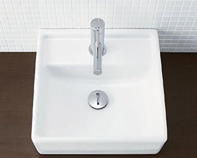 LIXIL INAX Compact Waschbeckenabdeckung Pure White (Einzelhahn) (Kalte Region) (Abfluss inklusive) YL-A531TNQ(C.)V/BW1