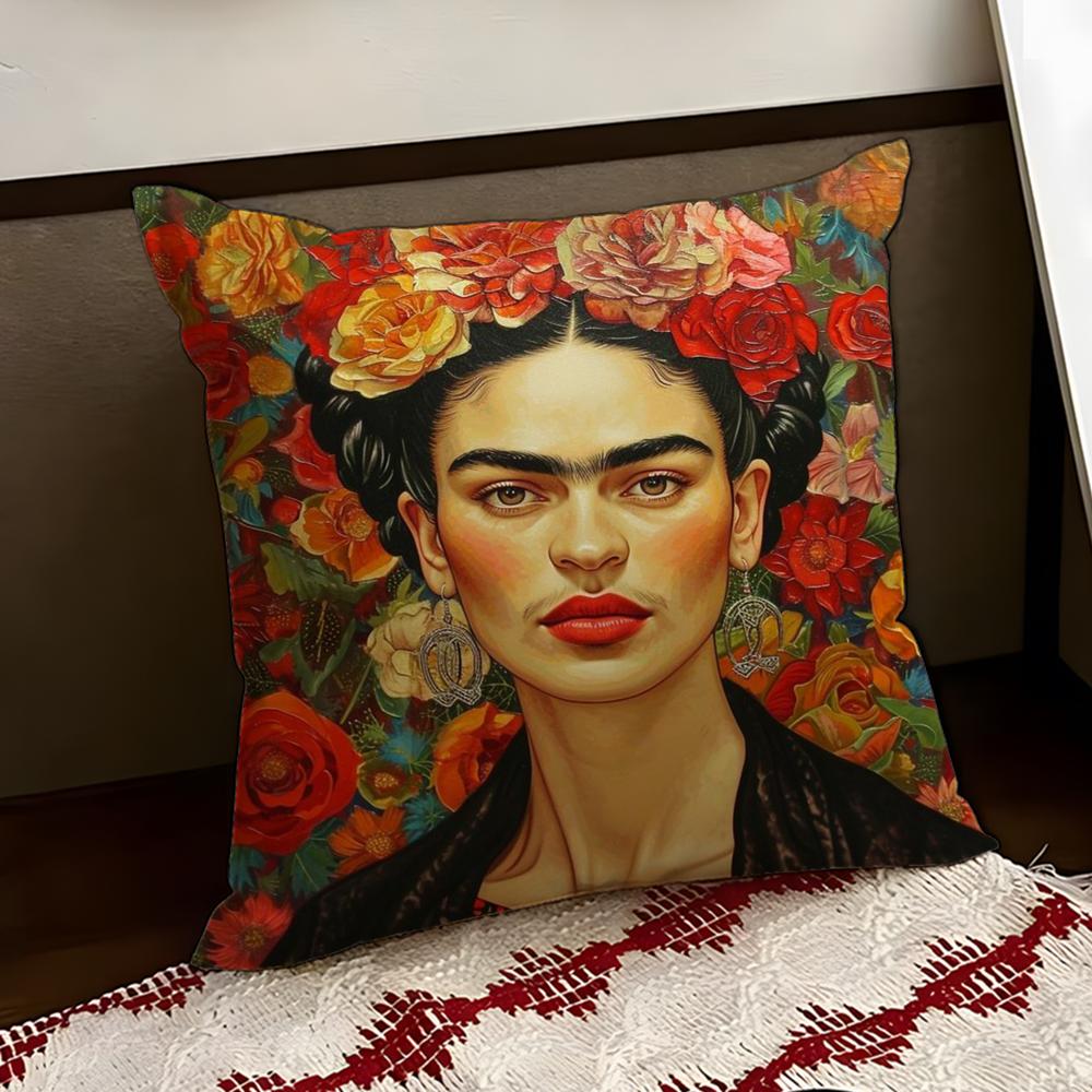 

FFrida KKahlo Painting Art Cushion Cover Reversible Soft Durable Pillow Cover Home Car MultiScene Use for Daily Comfort 30X30cm