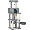 Cat Scratching Tree with Sisal Posts, House, Bed and Hammocks, 48x48x140cm, Grey