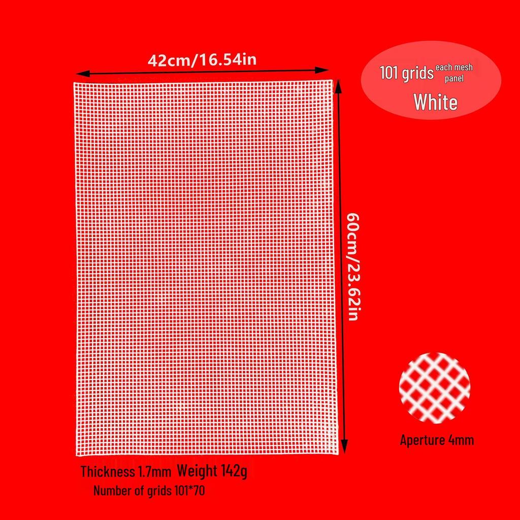 Feuille de Maille en Plastique pour Sacs DIY, Coins Arrondis, Trous Carrés, Diamètre 2,5 mm / 4 mm
