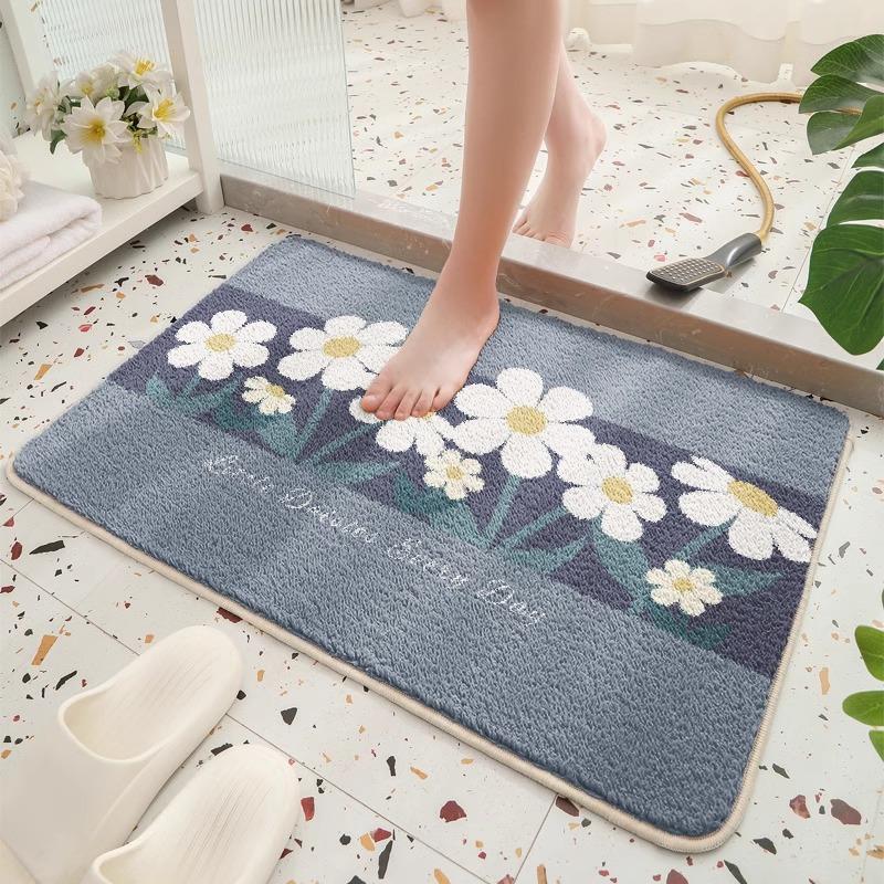 Bathroom Floor Mat Absorbent Toilet Door Foot Mat Household Thickened Non-slip Toilet Toilet Imitation Cashmere Carpet