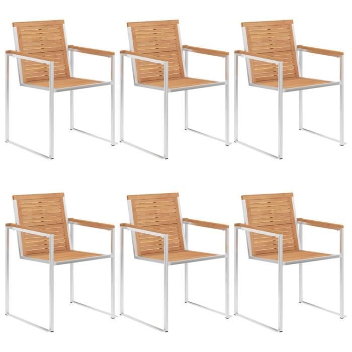 Garden Chairs 6 Pcs, with Cushions vidaXL Solid Teak Wood.