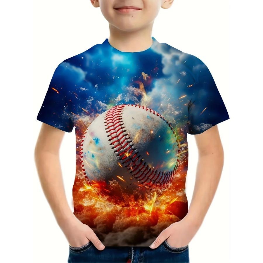Baseball T-Shirt for Boy Short Sleeve Children's Clothing Boys Summer Casual T-Shirt O-Neck Girl Clothes Fashion Child T-Shirt