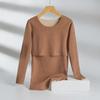 Seamless Maternity Warm Autumn Top with Velvet, Nursing-Friendly, Long-Sleeve (2003).