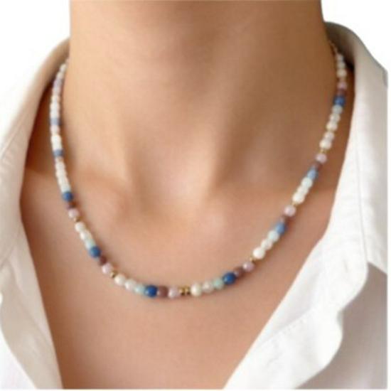 Baroque Geometric Pendant Necklace with Dopamine Collarbone Chain