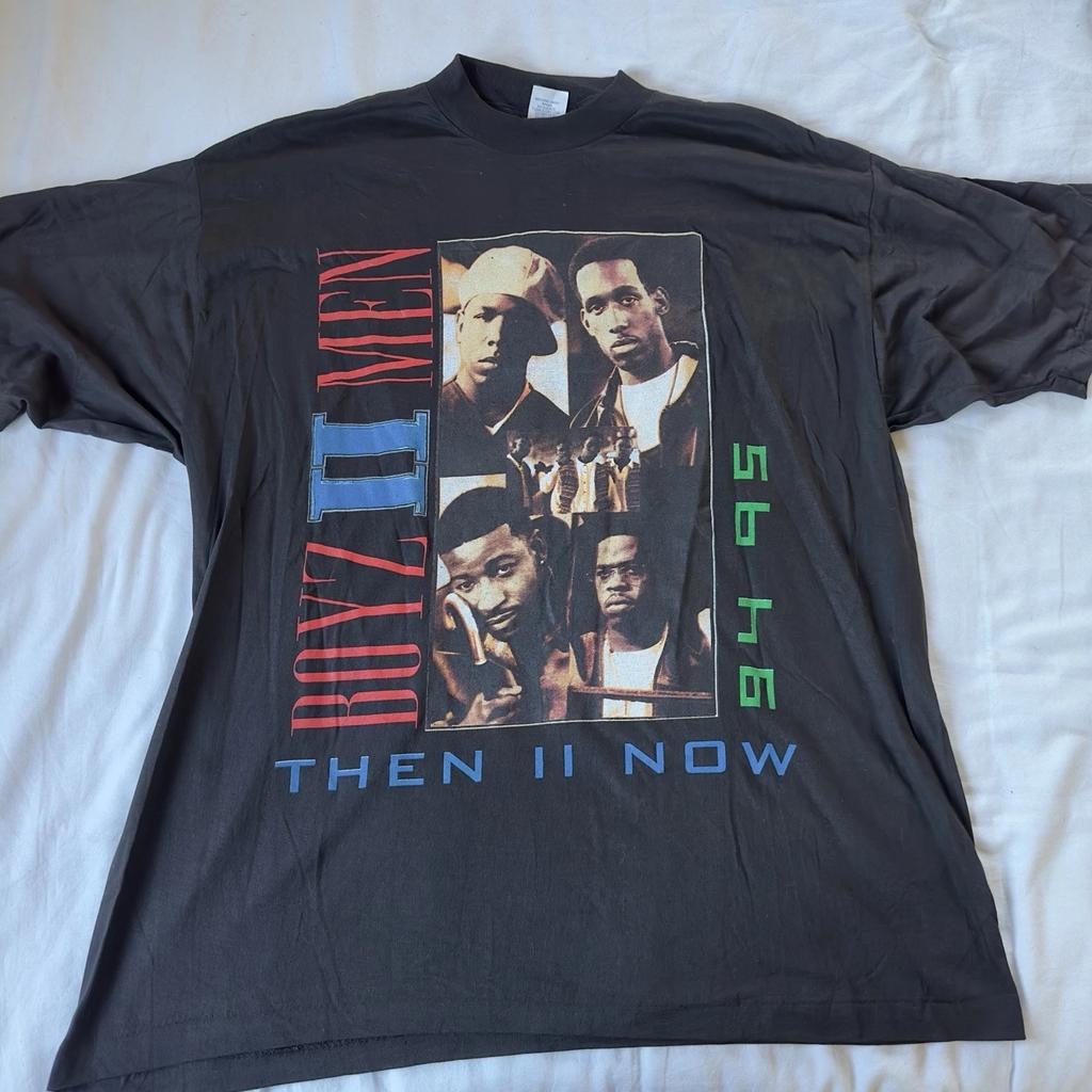 Vintage 90s Boyz II Men Graphic Rap T shirt Single Stitch Size XL
