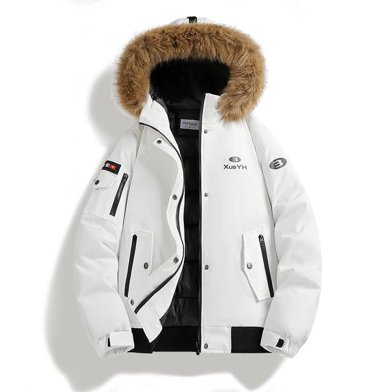 

Зимняя хлопковая куртка с капюшоном для мужчин и женщин, парный костюм для походов на открытом воздухе, мужская рабочая одежда, парка XL белый