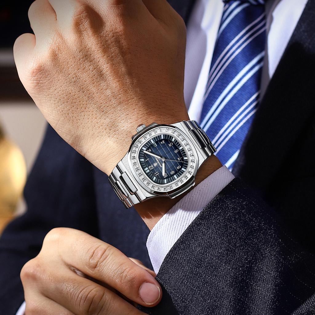 925 Hot New Trendy Classic Men Watch Stainless Steel Quartz Watches Waterproof Luminous Watch for Men