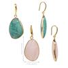 Bohemian Natural Stone Rose Quartz Amazonite Dangle Earrings Women's Trendy Exquisite Summer Holiday Handmade Zircon