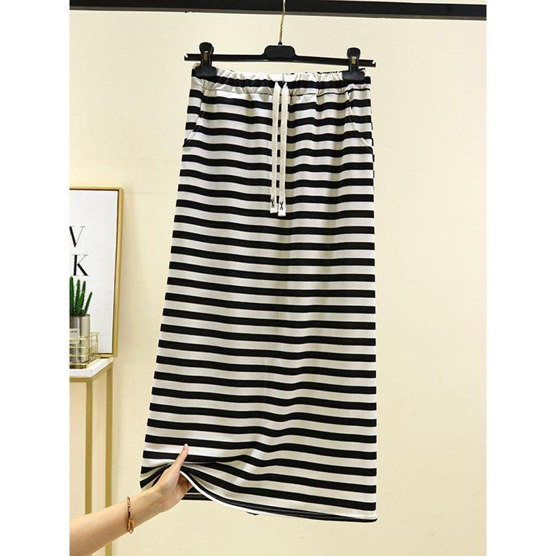 Back Slit High Waist Skirt for Women Summer Versatile Slimming A- Line Skirt Outer Wear Casual Pants Loose Drape Base Skirt
