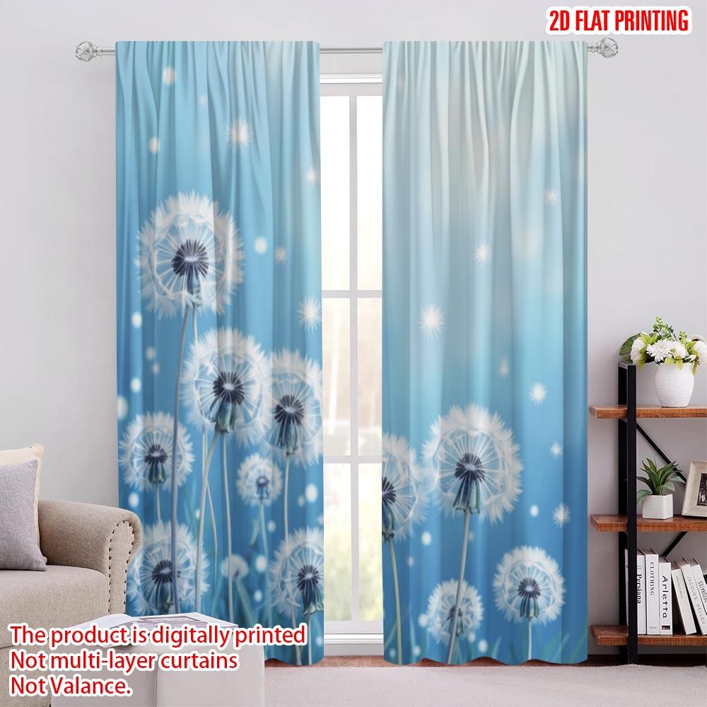 

2pcs,2D plane printing Curtain Popular Dandelion Dreams Versatile Durable Polyester (without rod) Art Deco Festive for Room, 52.50 × 116.00 cm 2 pcs