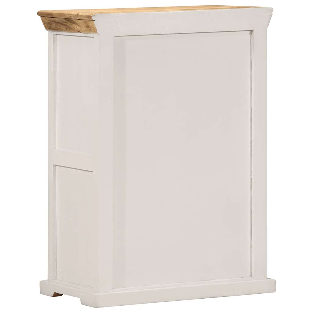 Sideboard White and Brown 55x30x73 cm Solid Wood Mango