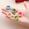 Trend Funny Colorful Contrast Chick Girls Korean Resin Ring Acrylic Frog Finger Rings Fashion Jewelry
