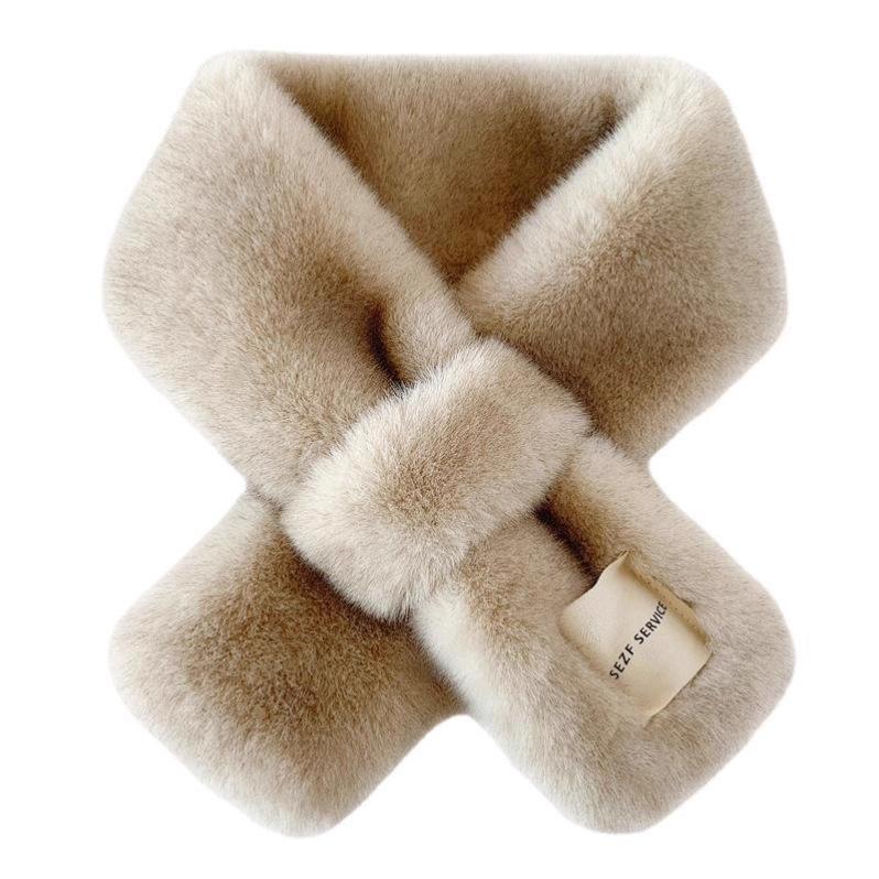 Autumn and Winter Temperament Double-sided Plush All-matching Warm Collar