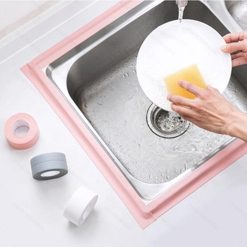 1roll Bathroom Kitchen Sealing Strip Tape - Self Adhesive Waterproof Caulk Strip for Shower Bath Sink Edge