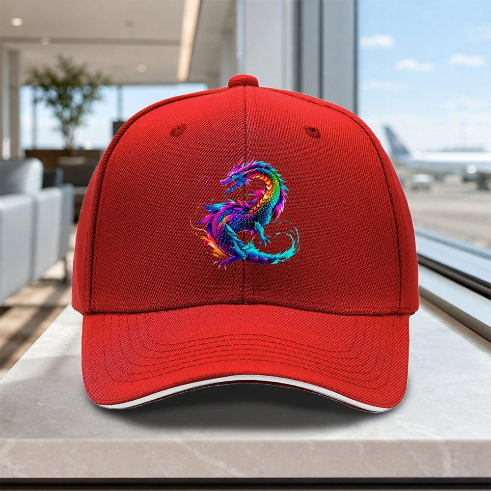 Adjustable Dragon Pattern Baseball Cap For Men Women Lightweight Printed Hat For Outdoor Weddings Parties
