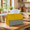 1pc Modern Abstract Geometric Tissue Box Holder - Minimalist Stripe Pattern Suitable for Living Room, Bedroom, Office Decor, Durable Tissue Dispenser 