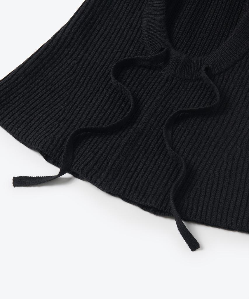 MUSINSA STANDARD WOMAN Women'S Oversized String Knit Balaclava [Black]