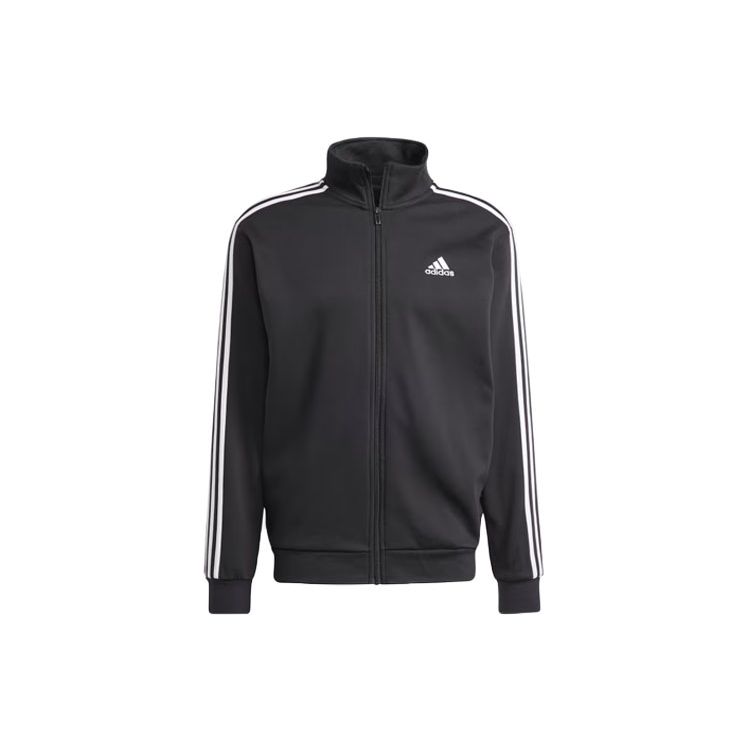 Adidas Basic 3-Stripes Fleece Track Suit Men Tracksuit Black IJ6067