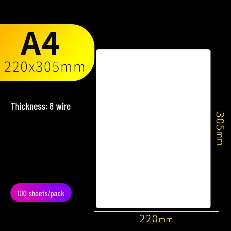 100 Sheets A4 Laminating Pouches, A3 Photo Laminator Film, Transparent 6 Inch Sealable Card and Label Film