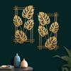 Wrought Iron Wall Hanging Ornament Metal Ginkgo Leaf Wall Pendant for Living Room Bedroom Plant Palm Maple Leaves Home Decor
