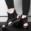 Fashion Summer Men's Breathable Casual Shoes 2024 New Arrival Leather Roman Sandal Stylish Cool Beach Sandals Male Outdoor Walking Shoes
