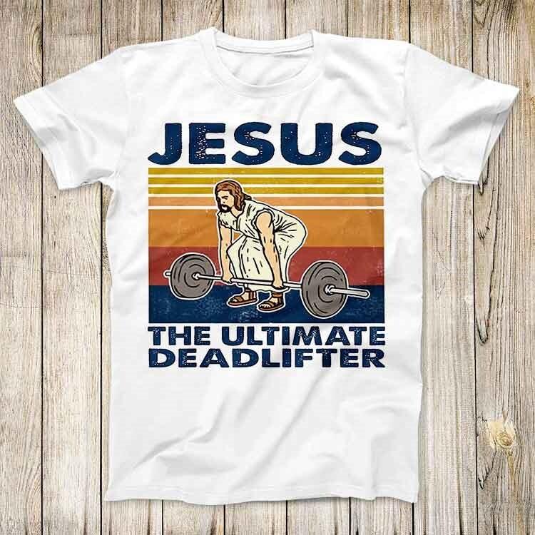 Abbigliamento Unisex Unisex Gesù Il Sollevatore Definitivo Gesù Che Solleva Pesi T-shirt Cristiana Harajuku Y2K Tendenza Moda High Street Tee