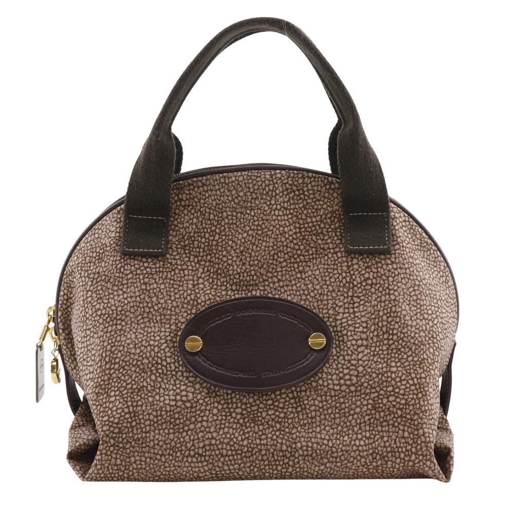 

BORBONESE Сумка з візерунком перепілки Коричневий нейлон Жіноча Вживана