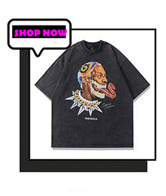 TKPA Dobermann Vintage Rundhals Unisex T-Shirt – Gewaschen, Retro High Street Stil, Lockere Passform, Kurzarm Streetwear