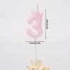 Purple Pink 0-9 Number Candle Kpop Birthday Cake Decorations Party Cake Candle Ornament K-pop Accessories
