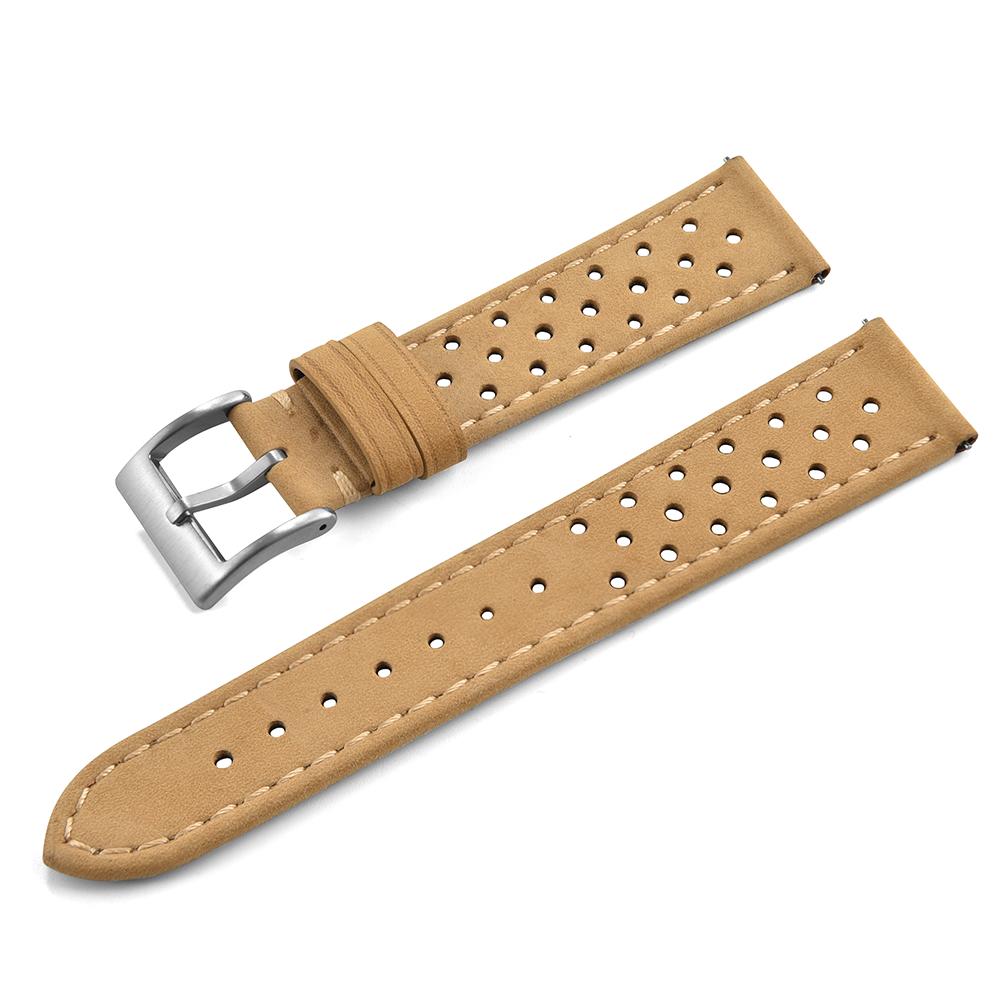 Vintage Genuine Leather Strap for Omega For Samsung Galaxy Watch 6 5 4 Soft Cowhide Breathable Wristband 18mm 20mm 22mm Bracelet