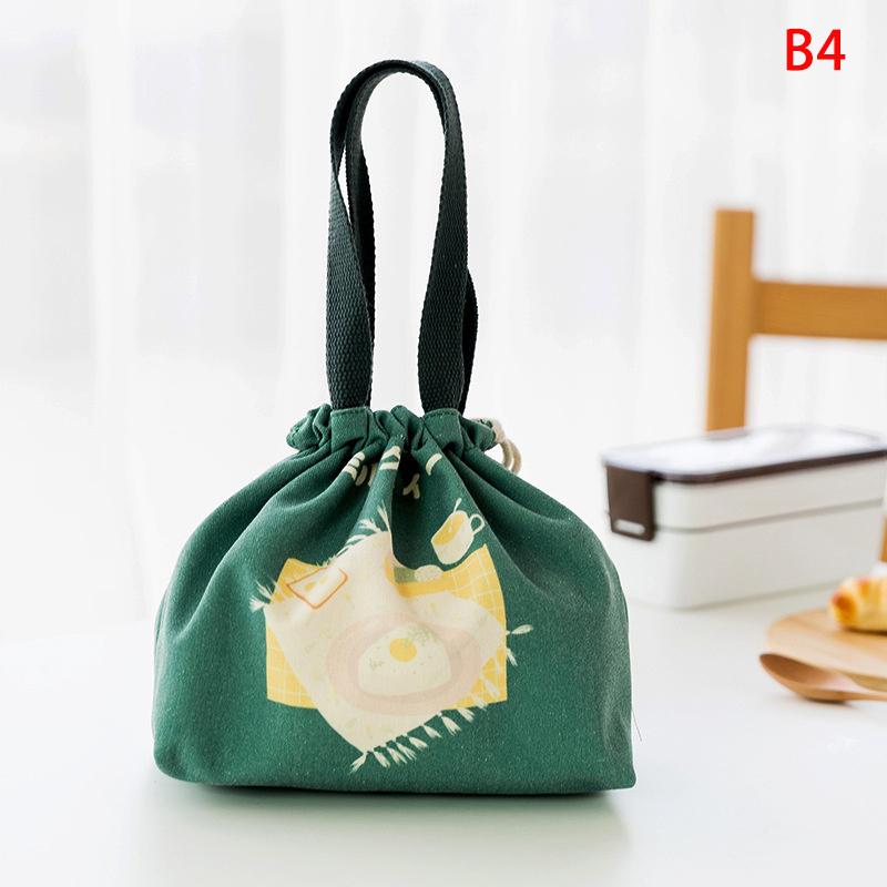 Japanese Lunch Bag Convenient Portable Canvas Bag Large Capacity Thickened Thermal Insulation Lunch Box Bag